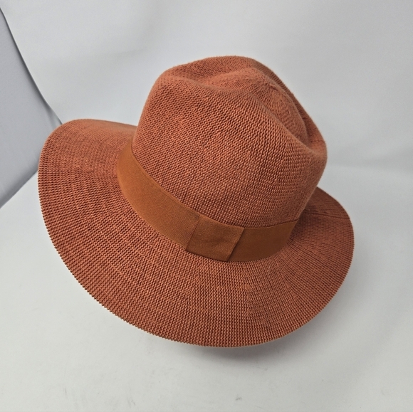 BY ANTHROPOLOGIE ROWAN RANCHER WIDE BRIM FEDORA BURNT ORANGE WOMEN OS BOHO HAT main image 13